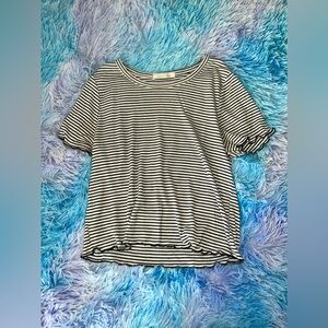 Black and White Striped Top